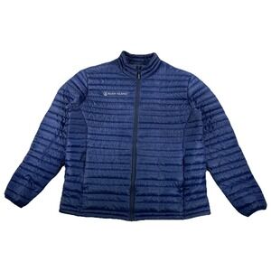 Stio Pinion Down Jacket Puffer Full Zip Navy Blue XL (Corp Logo & Tiny Hole)